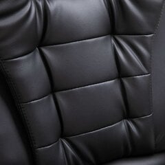 vidaXL biroja krēsls, melna mākslīgā āda cena un informācija | Biroja krēsli | 220.lv