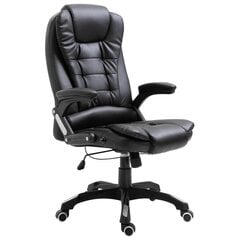 vidaXL biroja krēsls, melna mākslīgā āda цена и информация | Офисные кресла | 220.lv
