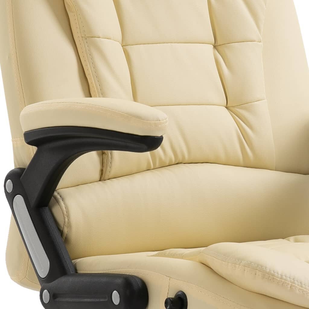 vidaXL biroja krēsls, krēmkrāsas mākslīgā āda cena un informācija | Biroja krēsli | 220.lv