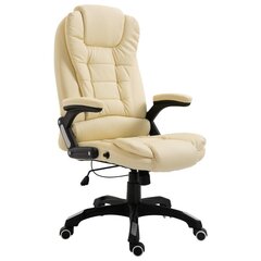vidaXL biroja krēsls, krēmkrāsas mākslīgā āda цена и информация | Офисные кресла | 220.lv