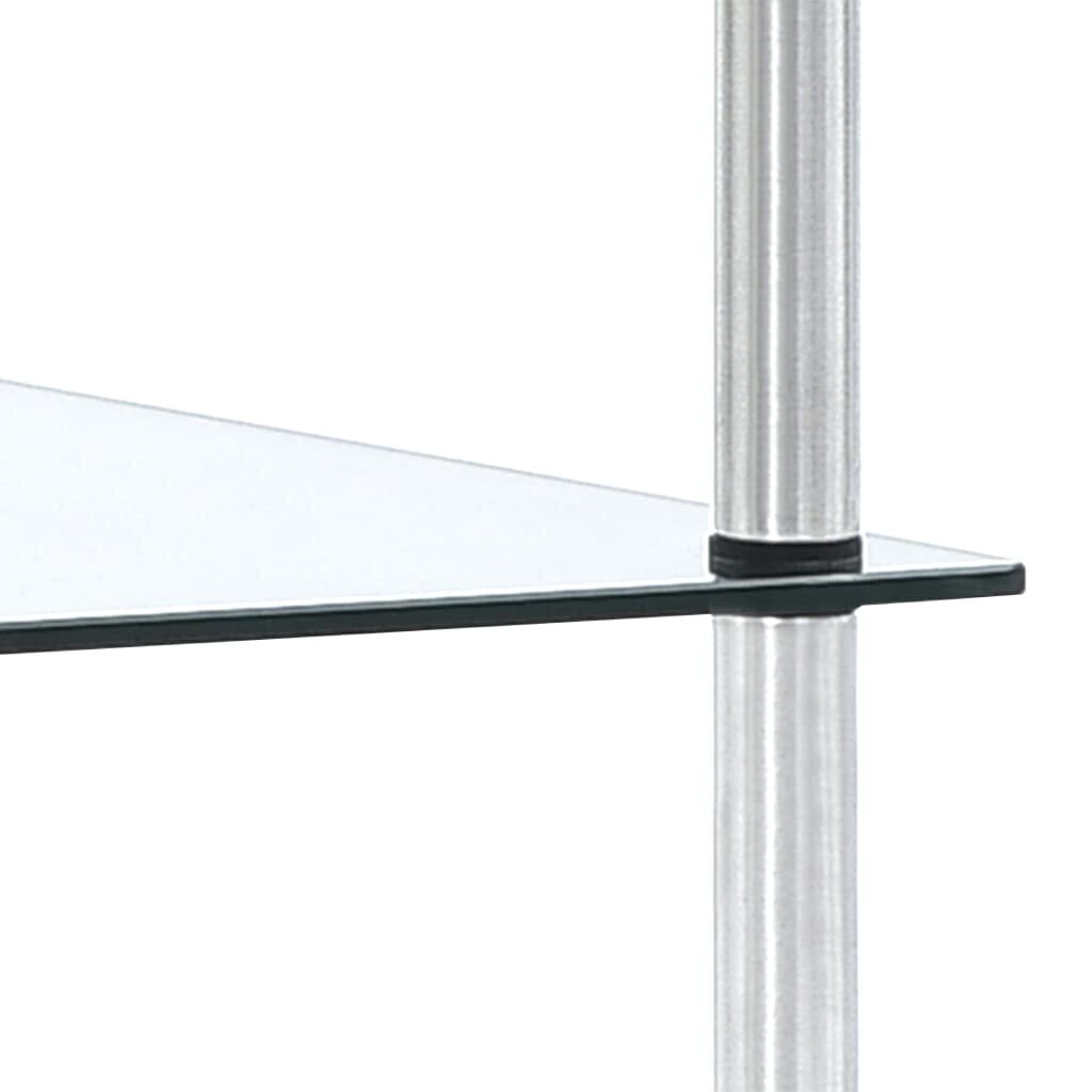 vidaXL 5-līmeņu plaukts, caurspīdīgs, 40x40x130 cm, rūdīts stikls цена и информация | Plaukti | 220.lv