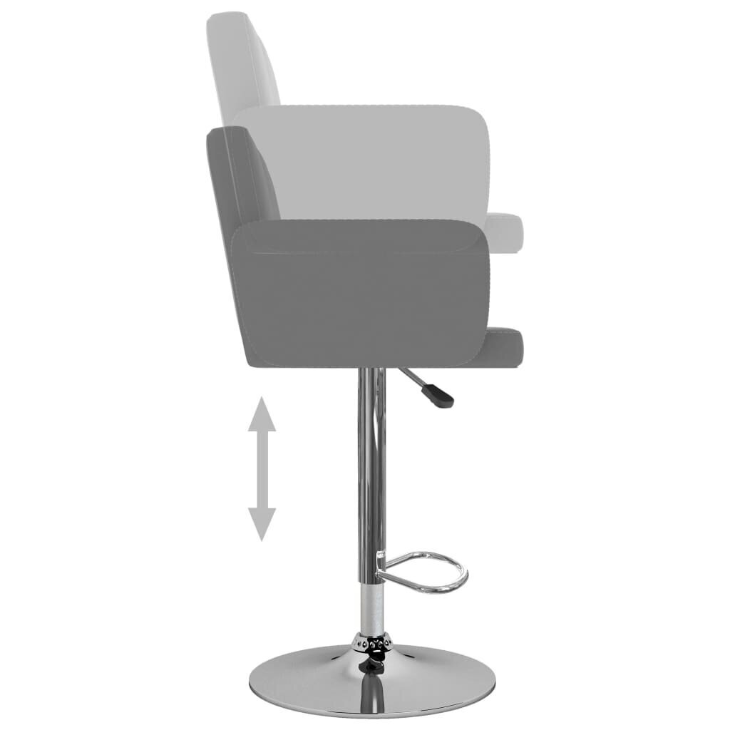 vidaXL bāra krēsli, 2 gab., pelēka mākslīgā āda цена и информация | Virtuves un ēdamistabas krēsli | 220.lv