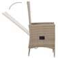 VidaXL dārza krēsli, 2 gab., ar spilveniem, bēšá krāsā PE rotangpalma цена и информация | Dārza krēsli | 220.lv