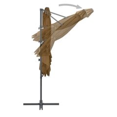 vidaXL dārza saulessargs ar tērauda kātu, 250x250 cm, pelēkbrūns цена и информация | Зонты, маркизы, стойки | 220.lv