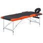 vidaXL saliekams masāžas galds, 2 daļas, alumīnijs, melns ar oranžu цена и информация | Masāžas piederumi | 220.lv