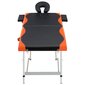 vidaXL saliekams masāžas galds, 2 daļas, alumīnijs, melns ar oranžu cena un informācija | Masāžas piederumi | 220.lv