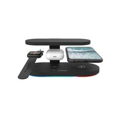 CANYON WS-501 5in1 Wireless charger, with UV sterilizer, with touch button for Running water light, Type c to USB-A cable length 1.2m,black цена и информация | Зарядные устройства для телефонов | 220.lv