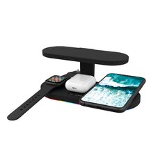 CANYON WS-501 5in1 Wireless charger, with UV sterilizer, with touch button for Running water light, Type c to USB-A cable length 1.2m,black цена и информация | Зарядные устройства для телефонов | 220.lv