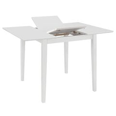 vidaXL izvelkams virtuves galds, (80-120)x80x74 cm, balts MDF cena un informācija | Virtuves galdi, ēdamgaldi | 220.lv