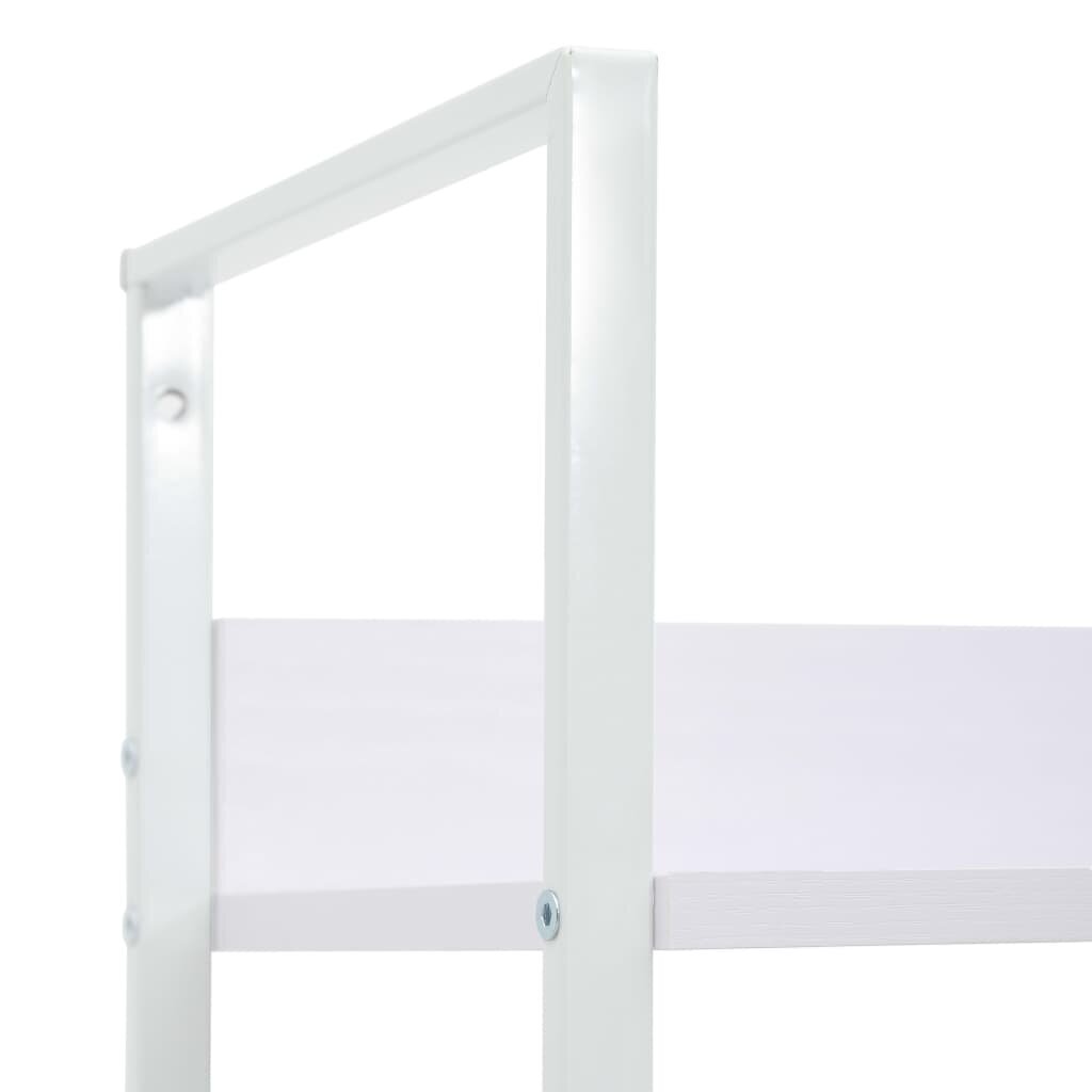 vidaXL 5-līmeņu grāmatplaukts, balts, 60x27,6x158,5 cm, skaidu plāksne cena un informācija | Plaukti | 220.lv