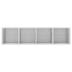 vidaXL grāmatu plaukts, 143x30x36 cm, spīdīgi balts cena un informācija | TV galdiņi | 220.lv