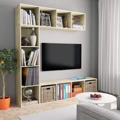 vidaXL 3-daļīgs grāmatu un TV plaukta komplekts, ozola, 180x30x180 cm cena un informācija | Plaukti | 220.lv