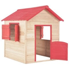 vidaXL bērnu rotaļu māja, sarkanas detaļas, egles koks cena un informācija | Bērnu rotaļu laukumi, mājiņas | 220.lv