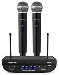 Vonyx WM82 digitālais UHF 2-kanālu bezvadu mikrofonu komplekts cena un informācija | Mikrofoni | 220.lv