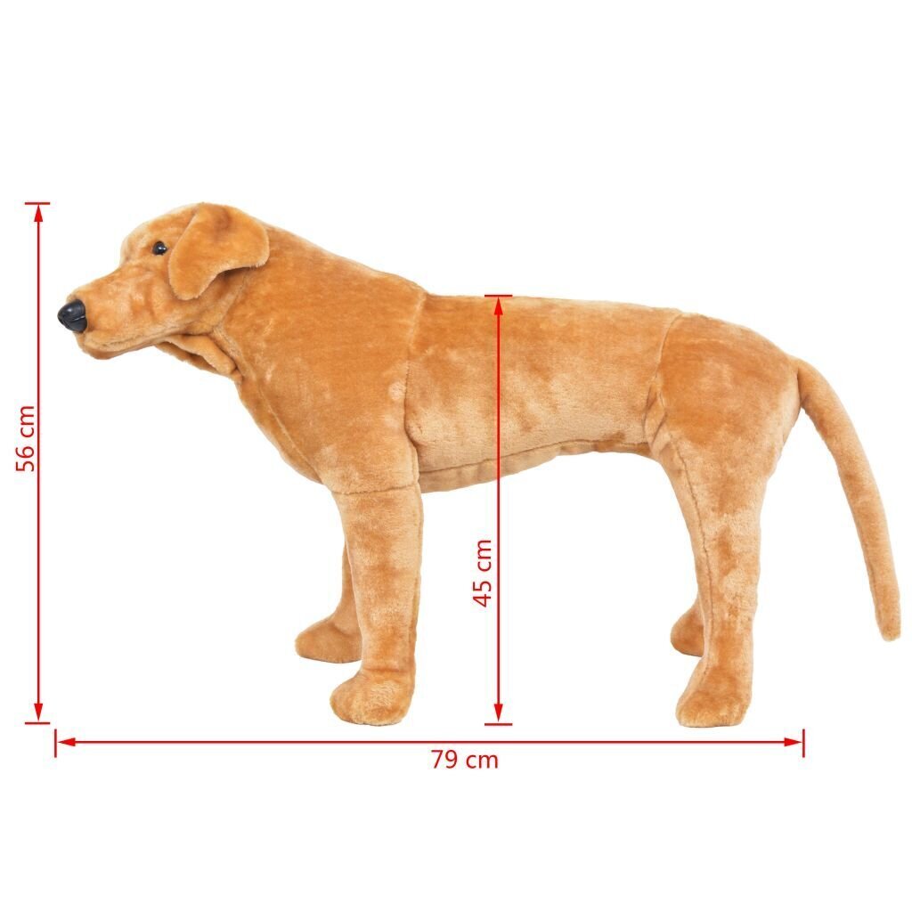 vidaXL rotaļu labradors, gaiši brūns plīšs, XXL cena un informācija | Mīkstās (plīša) rotaļlietas | 220.lv