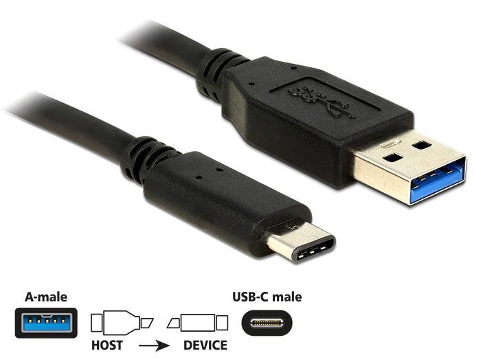 Delock 83870, USB-C/USB-A, 1 m cena un informācija | Kabeļi un vadi | 220.lv