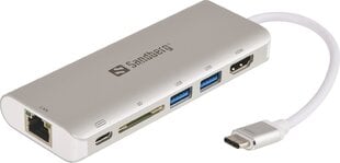Sandberg 136-18, USB-C/USB-A/HDMI/RJ45 cena un informācija | Sandberg TV un Sadzīves tehnika | 220.lv