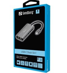 Sandberg 136-18, USB-C/USB-A/HDMI/RJ45 цена и информация | Кабели и провода | 220.lv