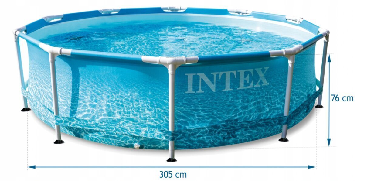 Karkasa baseins Intex 305x76, ar filtru, sūkni, termometru цена и информация | Baseini | 220.lv
