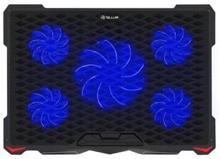 Tellur Cooling pad Basic 17, 5 вентиляторов, LED, черный цена и информация | Охлаждающие подставки и другие принадлежности | 220.lv