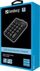 Проводная клавиатура Sandberg 630-07, черная цена и информация | Клавиатуры | 220.lv