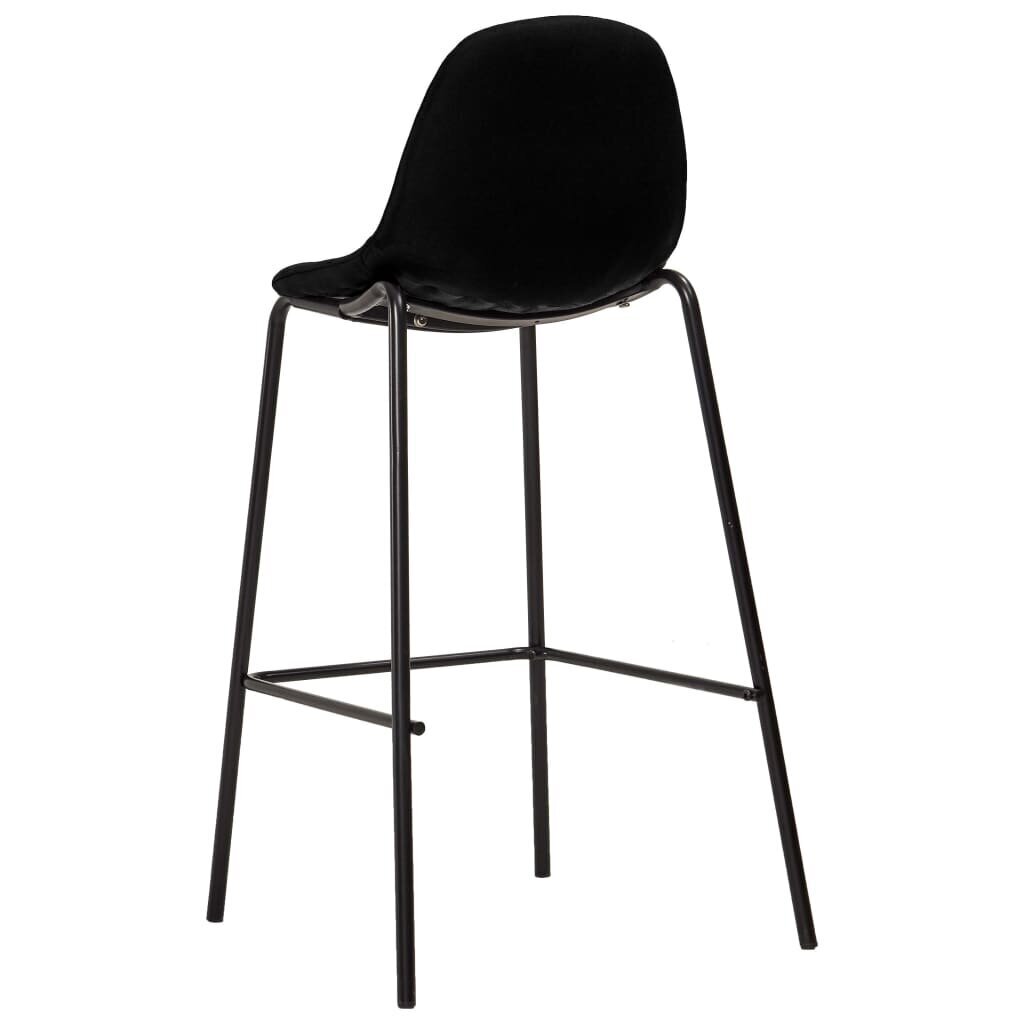 vidaXL bāra krēsli, 2 gab., melns audums cena un informācija | Virtuves un ēdamistabas krēsli | 220.lv