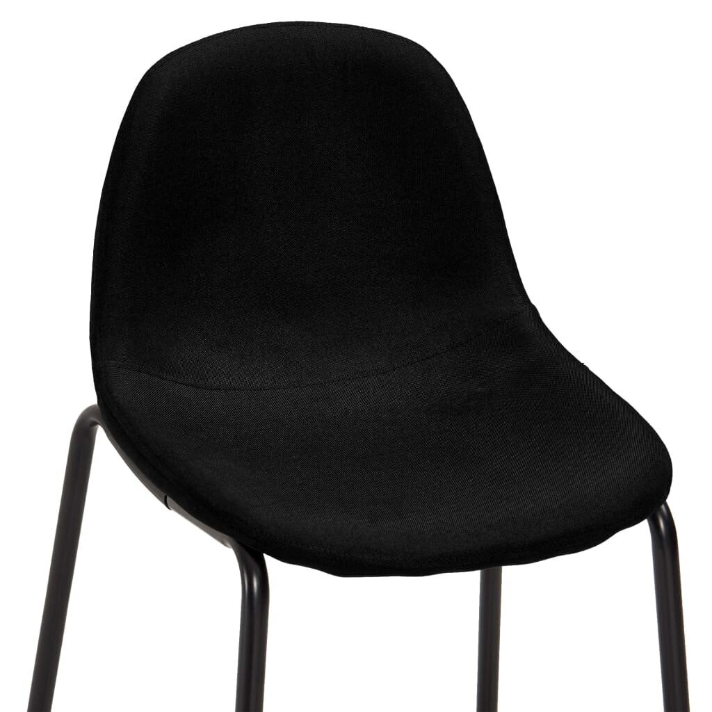 vidaXL bāra krēsli, 2 gab., melns audums cena un informācija | Virtuves un ēdamistabas krēsli | 220.lv