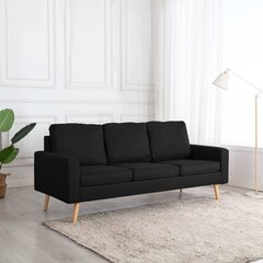Трехместный диван, черный цена и информация | Диваны | 220.lv