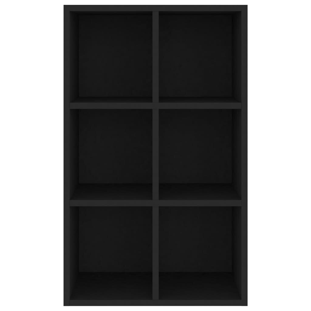 vidaXL grāmatu plaukts, melns, 66x30x97,8 cm, skaidu plāksne cena un informācija | Plaukti | 220.lv