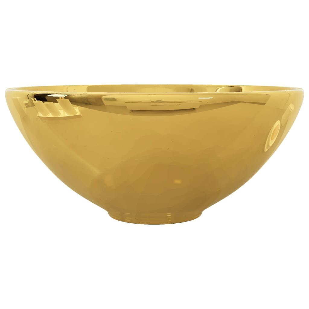 vidaXL izlietne, 32,5x14 cm, keramika, zelta krāsā cena un informācija | Izlietnes | 220.lv