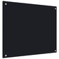vidaXL virtuves sienas panelis, 70x60 cm, rūdīts stikls, melns cena un informācija | Virtuves furnitūra | 220.lv