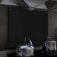 vidaXL virtuves sienas panelis, 70x60 cm, rūdīts stikls, melns цена и информация | Комплектующие для кухонной мебели | 220.lv