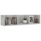 vidaXL CD sienas plaukts, betonpelēks, 75x18x18 cm, skaidu plāksne цена и информация | Plaukti | 220.lv
