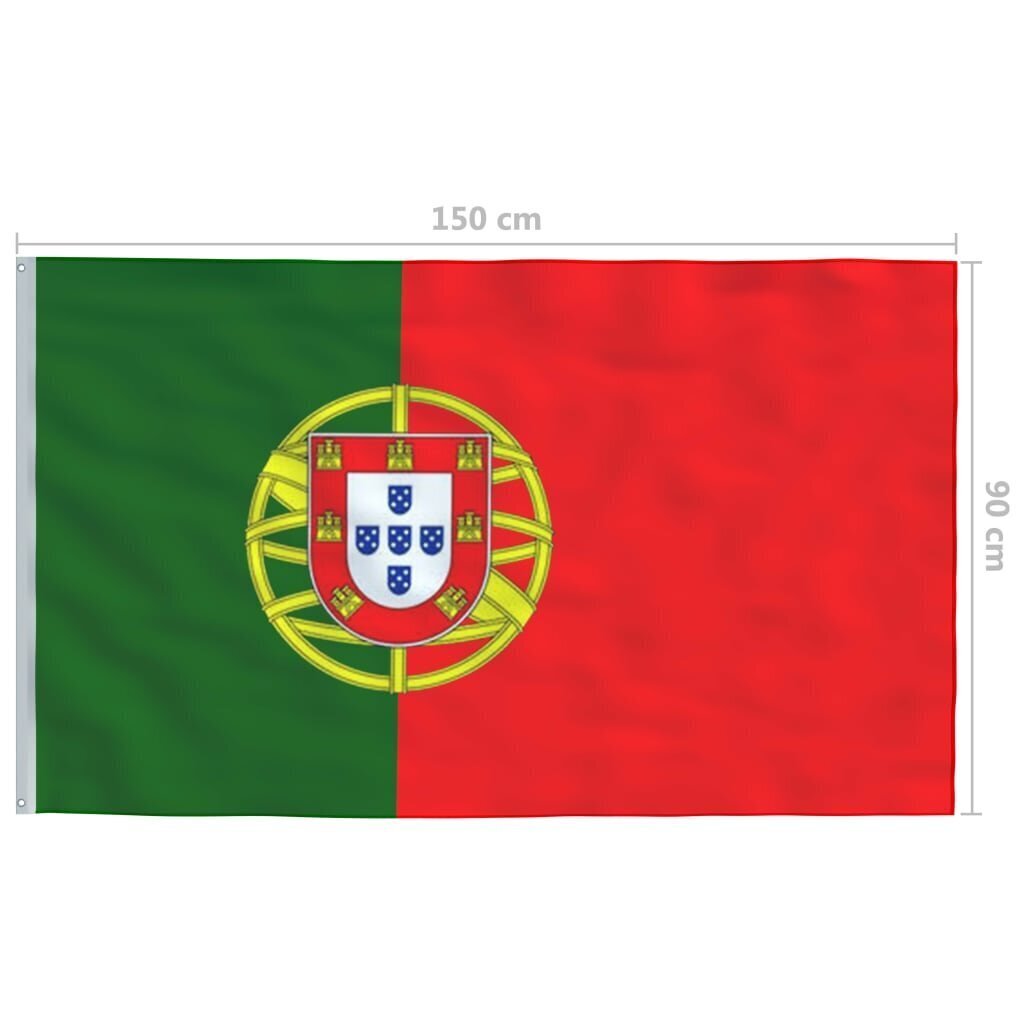 vidaXL Portugāles karogs, 90x150 cm цена и информация | Karogi un aksesuāri | 220.lv