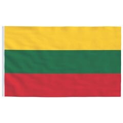 vidaXL Lietuvas karogs, 90x150 cm cena un informācija | Karogi un aksesuāri | 220.lv