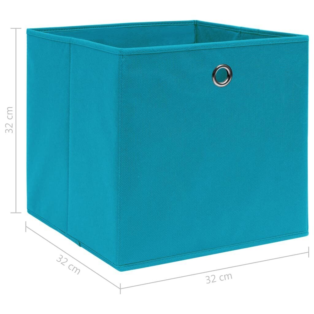 vidaXL uzglabāšanas kastes, 10 gab., 32x32x32 cm, zilgans audums cena un informācija | Veļas grozi un mantu uzglabāšanas kastes | 220.lv