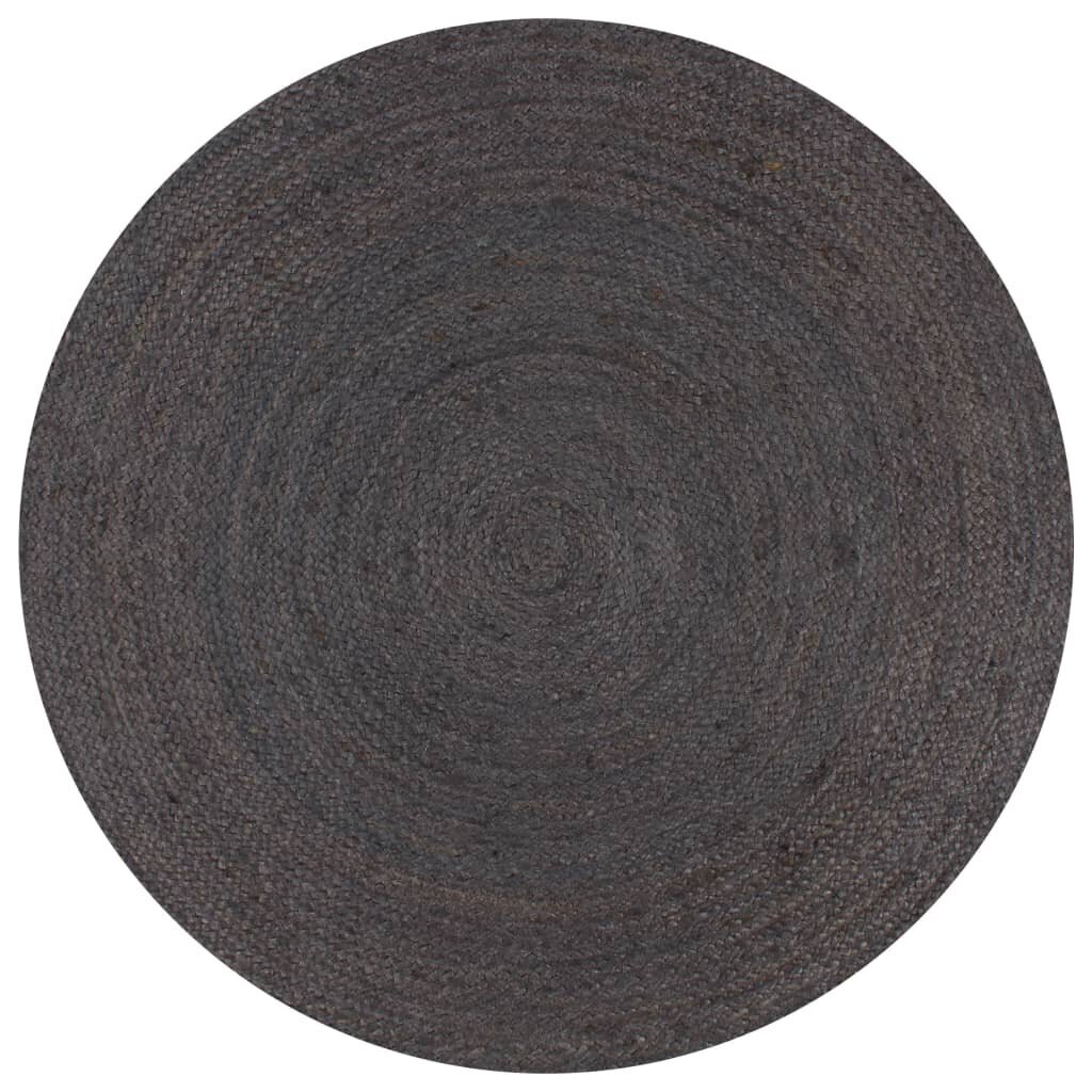 vidaXL paklājs, 90 cm, roku darbs, apaļš, džuta, tumši pelēks cena un informācija | Paklāji | 220.lv