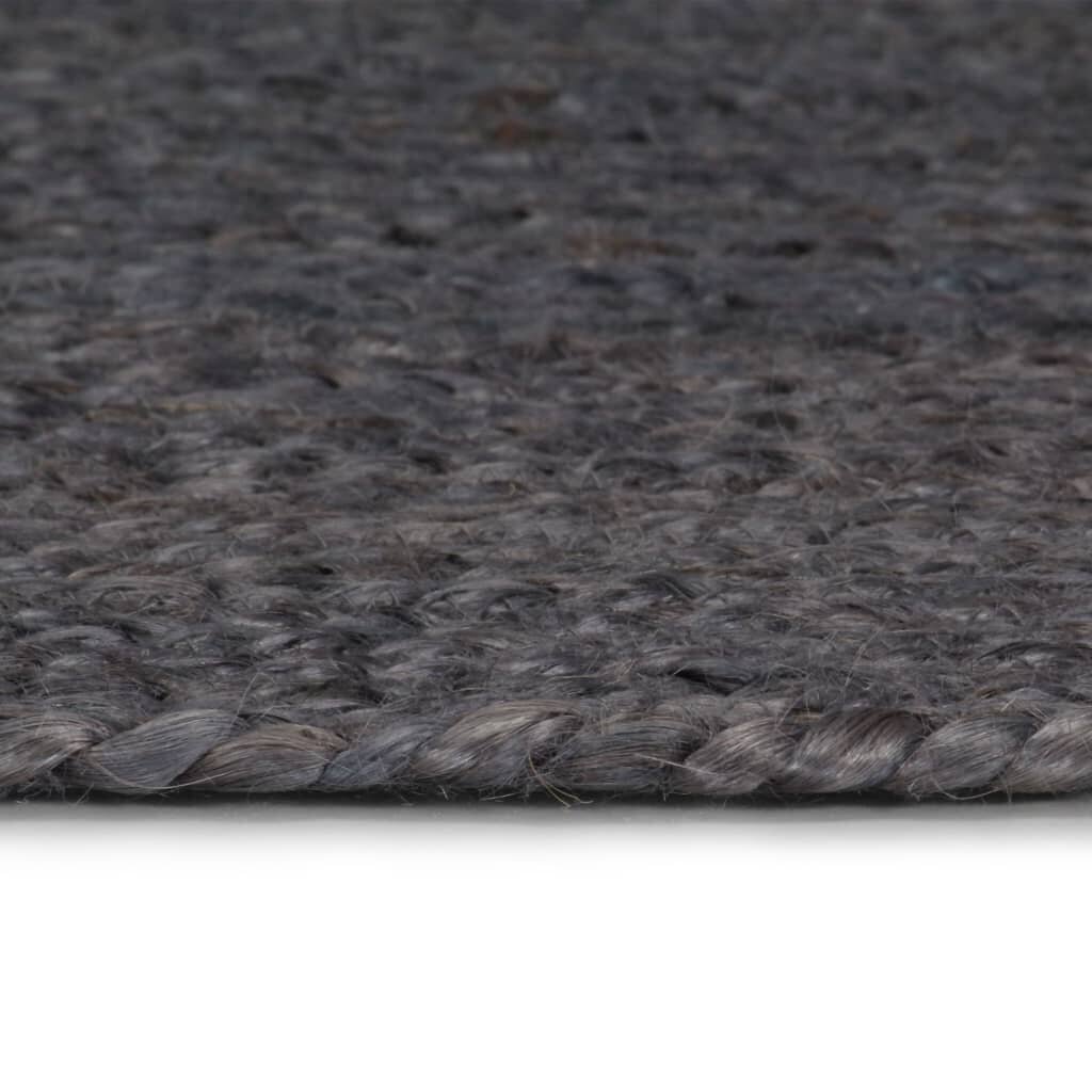 vidaXL paklājs, 90 cm, roku darbs, apaļš, džuta, tumši pelēks cena un informācija | Paklāji | 220.lv