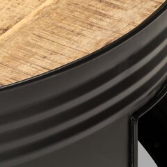 vidaXL kafijas galdiņš, 68x68x36 cm, melns, neapstrādāts mango koks цена и информация | Журнальные столики | 220.lv