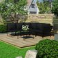 vidaXL 6-daļīgs dārza atpūtas mēbeļu komplekts ar matračiem, melns PVC cena un informācija | Dārza mēbeļu komplekti | 220.lv