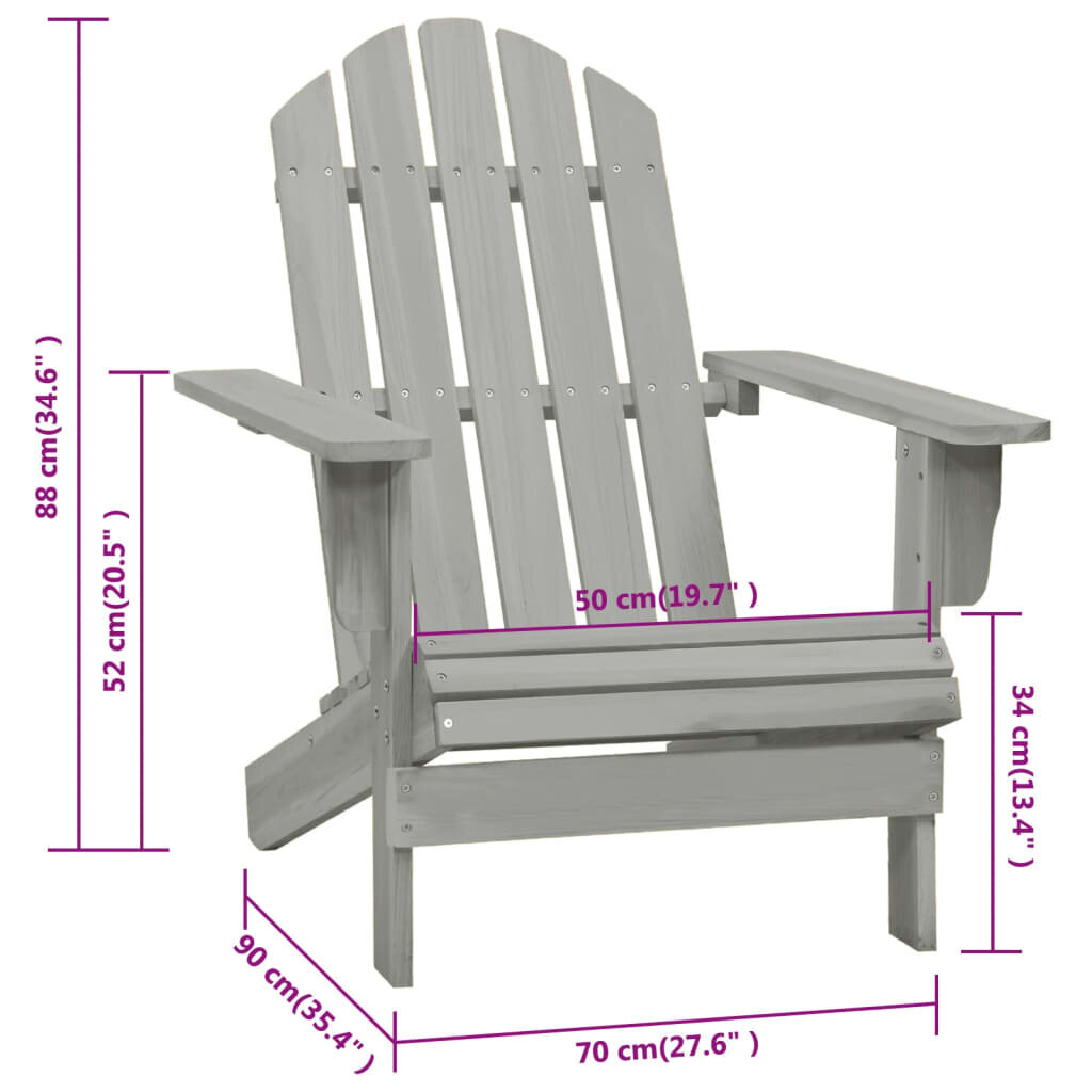 vidaXL dārza krēsls, koks, pelēks cena un informācija | Dārza krēsli | 220.lv