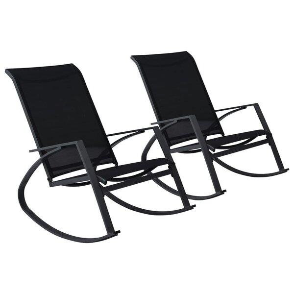 VidaXL dārza šūpuļkrēsli, 2 gab., tekstilēns, melni cena | 220.lv