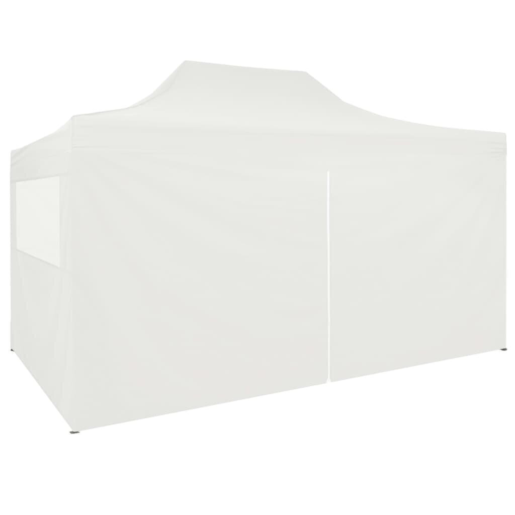 vidaXL saliekama svinību telts ar 4 sānu sienām, 3x4,5 m, balta cena un informācija | Dārza nojumes un lapenes | 220.lv