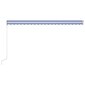 vidaXL izvelkama markīze, 500x300 cm, automātiska, zila ar baltu cena un informācija | Saulessargi, markīzes un statīvi | 220.lv