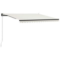 vidaXL izvelkama markīze ar LED, manuāla, 400x300 cm, krēmkrāsā цена и информация | Зонты, маркизы, стойки | 220.lv