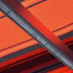 vidaXL izvelkama markīze ar vēja sensoru un LED, oranža, 350x250 cm цена и информация | Зонты, маркизы, стойки | 220.lv