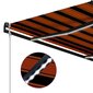 vidaXL izvelkama markīze ar vēja sensoru, LED, oranža, 450x300 cm cena un informācija | Saulessargi, markīzes un statīvi | 220.lv