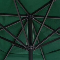 vidaXL dārza saulessargs ar alumīnija kātu, 600 cm, zaļš цена и информация | Зонты, маркизы, стойки | 220.lv