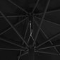 vidaXL dārza saulessargs ar metāla kātu, 400 cm, melns cena un informācija | Saulessargi, markīzes un statīvi | 220.lv