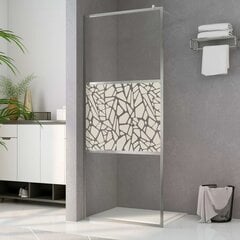vidaXL dušas siena, ESG stikls ar akmeņu dizainu, 80x195 cm цена и информация | Душевые двери и стены | 220.lv